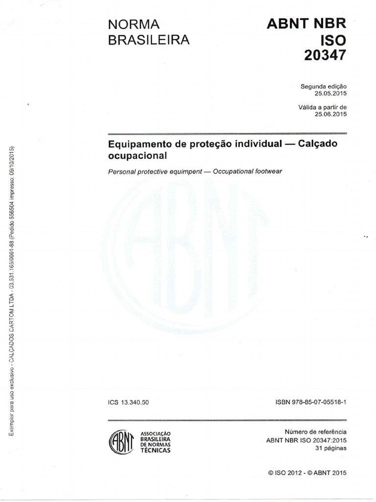 Abnt NBR Iso 20347-2015 | PDF