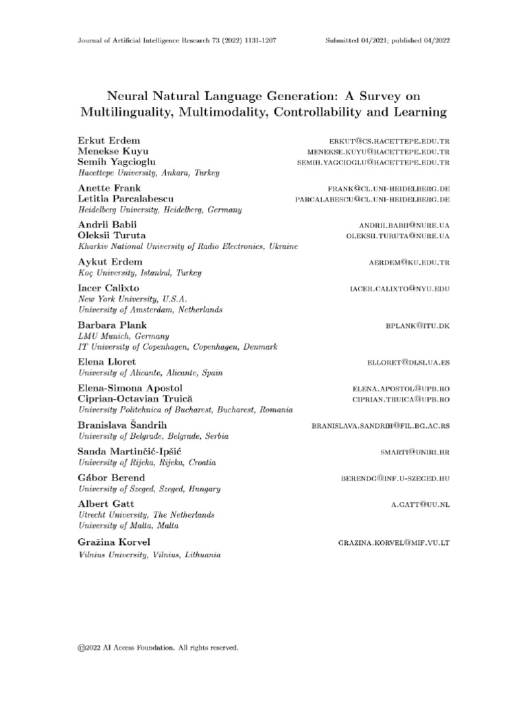 View of Neural Natural Language Generation - A Survey On ...