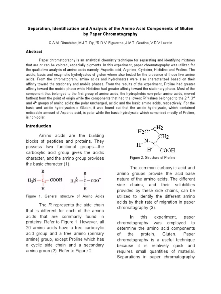 Identification of amino acids by thin layer chromatography image