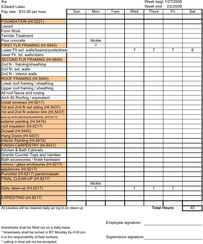 Time Card | PDF