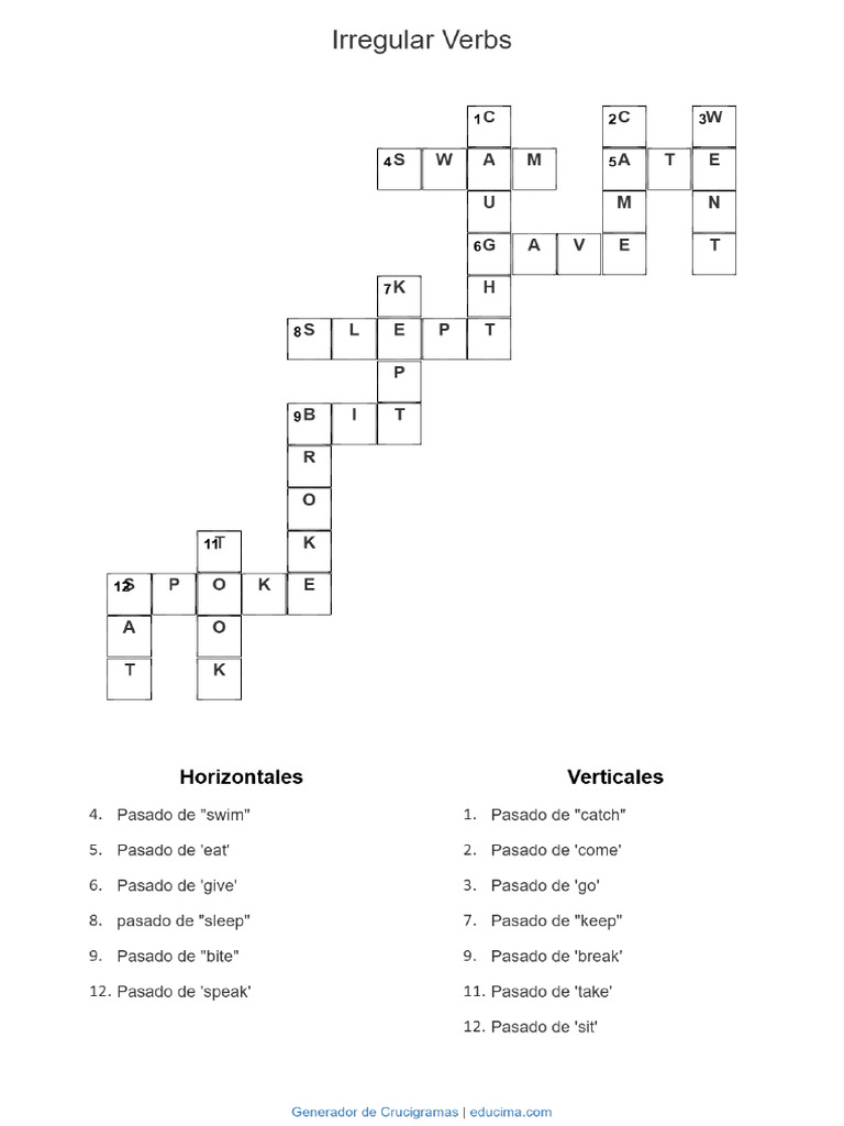 Irregular Verbs Answer | PDF