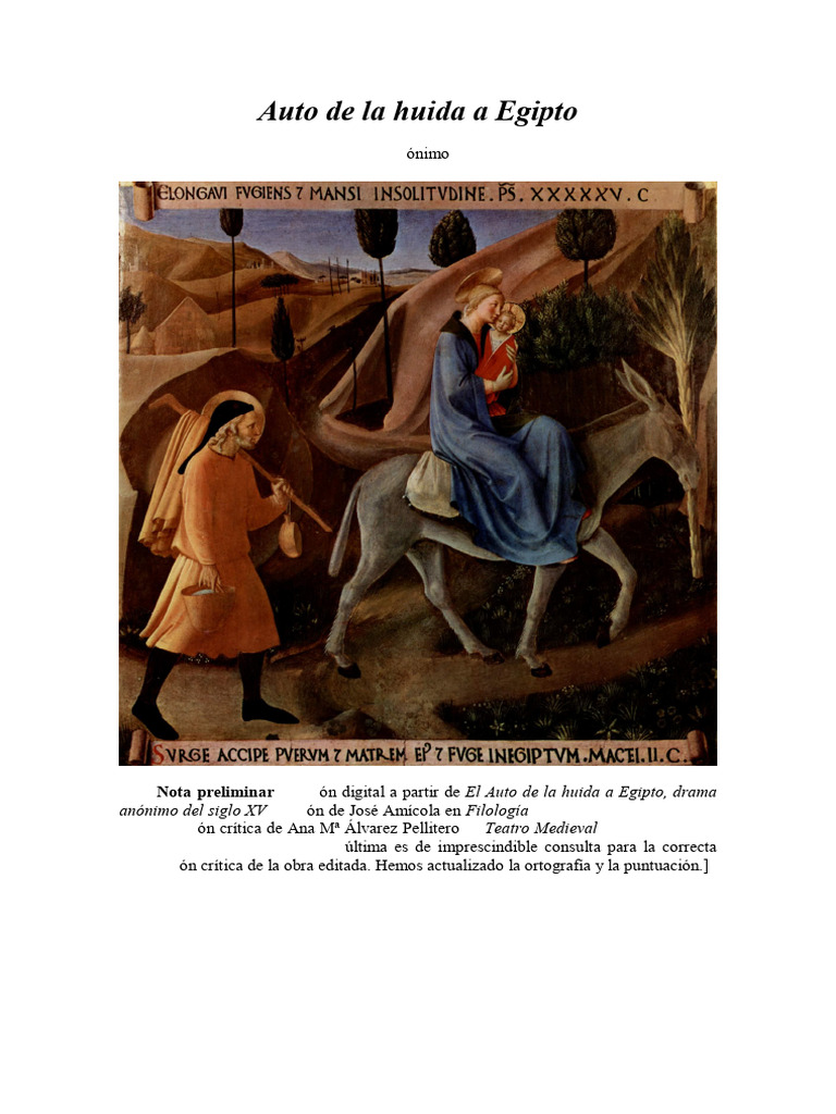 Auto de la huida a Egipto | PDF | María, madre de Jesús | Juan el apóstol