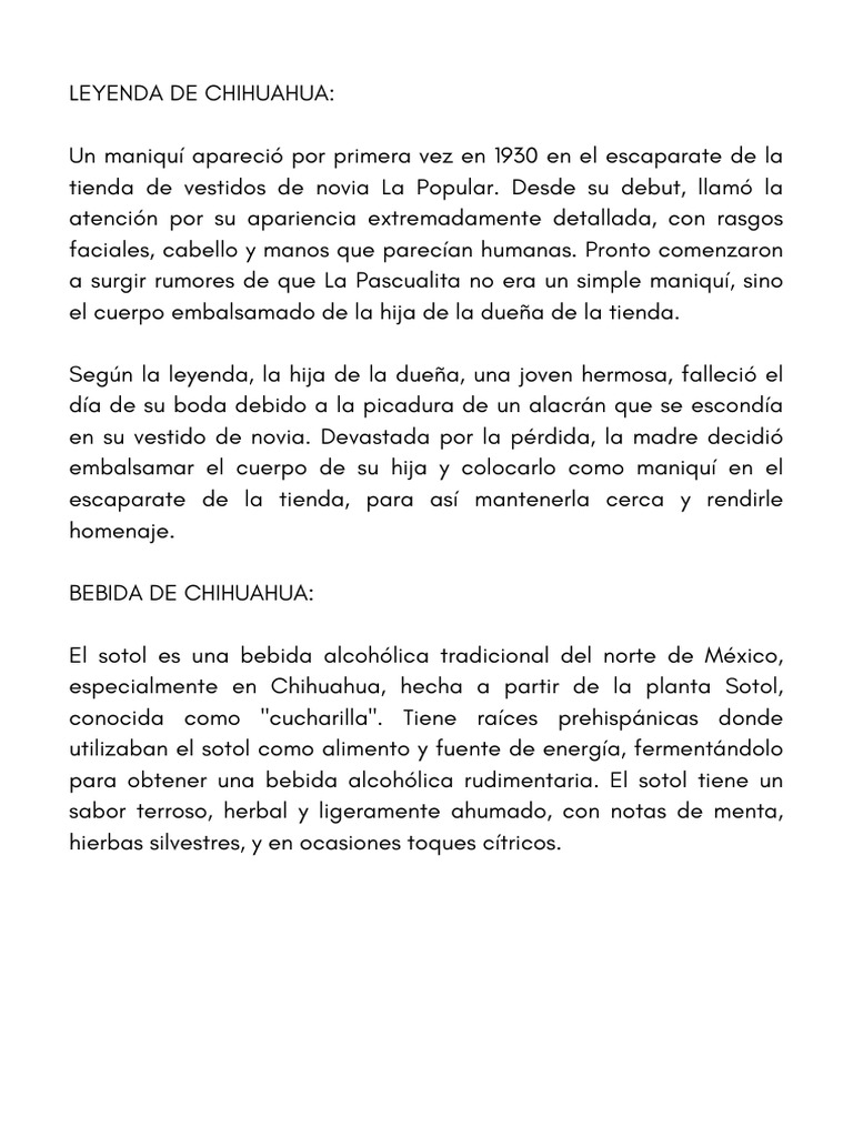 Leyenda y bebida típica de Chihuahua PDF