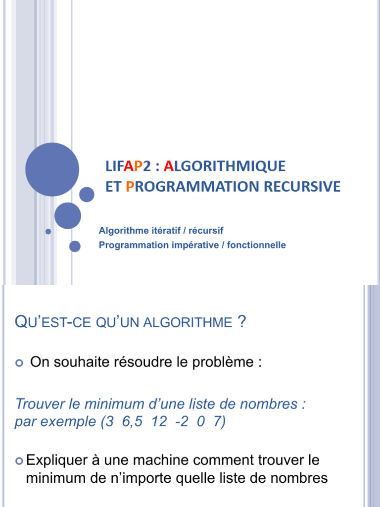 Algorithme Itératif pour Trouver le Minimum | PDF | Algorithmes ...