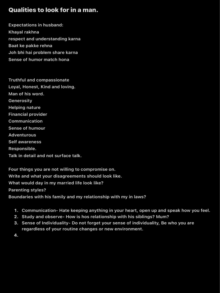 Essential Qualities for a Good Husband | PDF