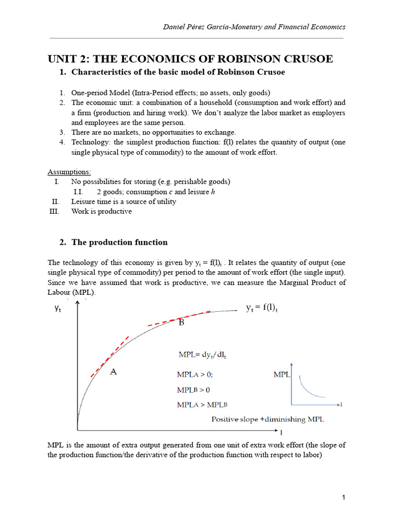 Understanding Robinson Crusoe Economics | PDF | Production Function ...