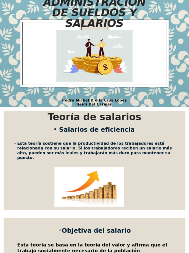 Teorías y Sistemas de Sueldos y Salarios | PDF | Salario | Derecho laboral
