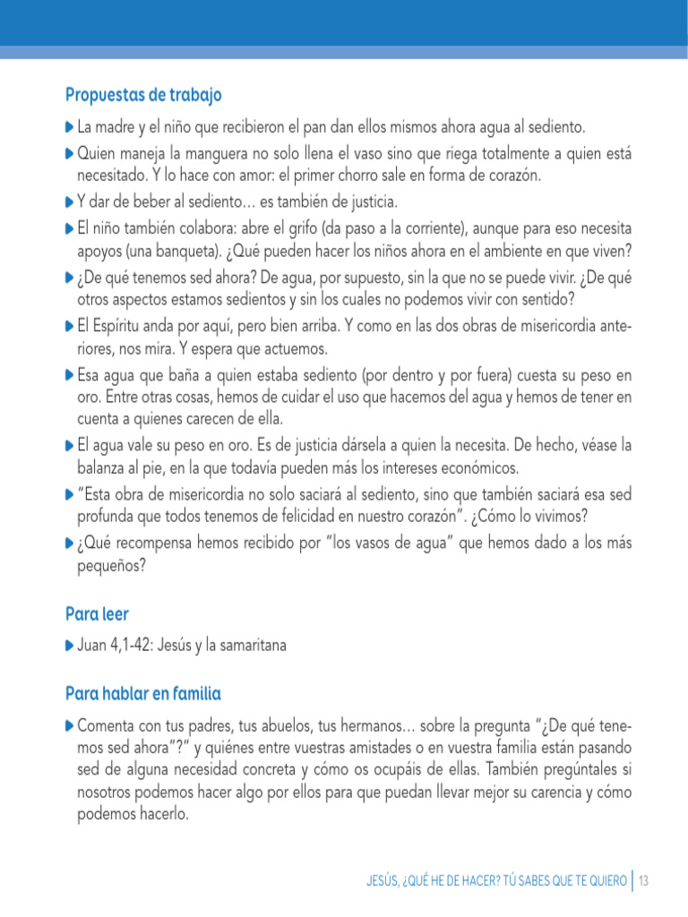 Dar de beber al sediento con amor | PDF