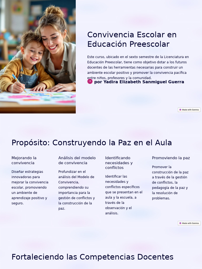 Mejora de la Convivencia Escolar en Preescolar | PDF | Enseñando ...