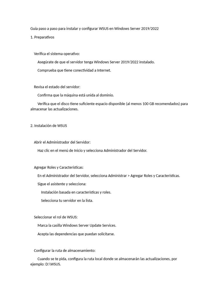 Instalar y Configurar WSUS en Windows Server 2019 | PDF | Servidor ...