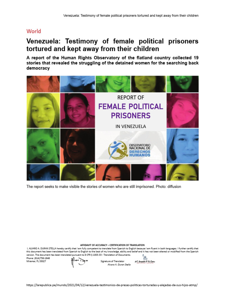 Testimonies of Tortured Women Prisoners | PDF | Government | Human Rights