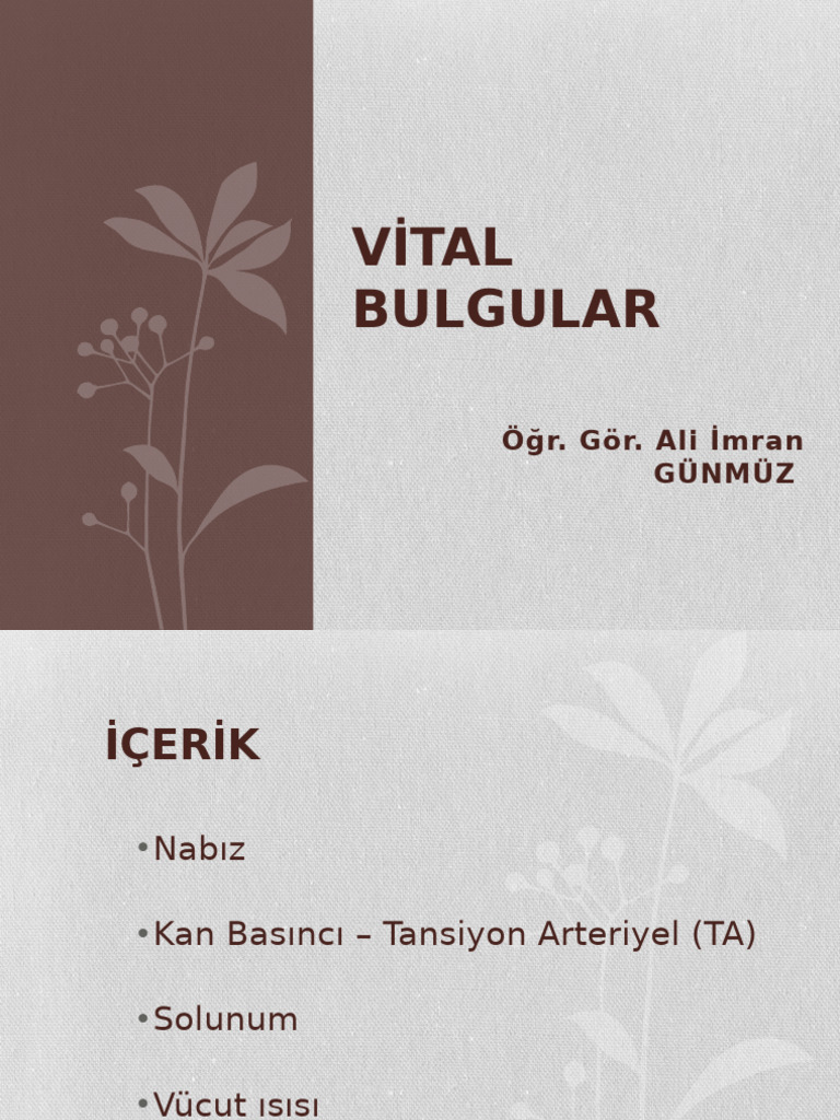 Vi̇tal Bulgular | PDF