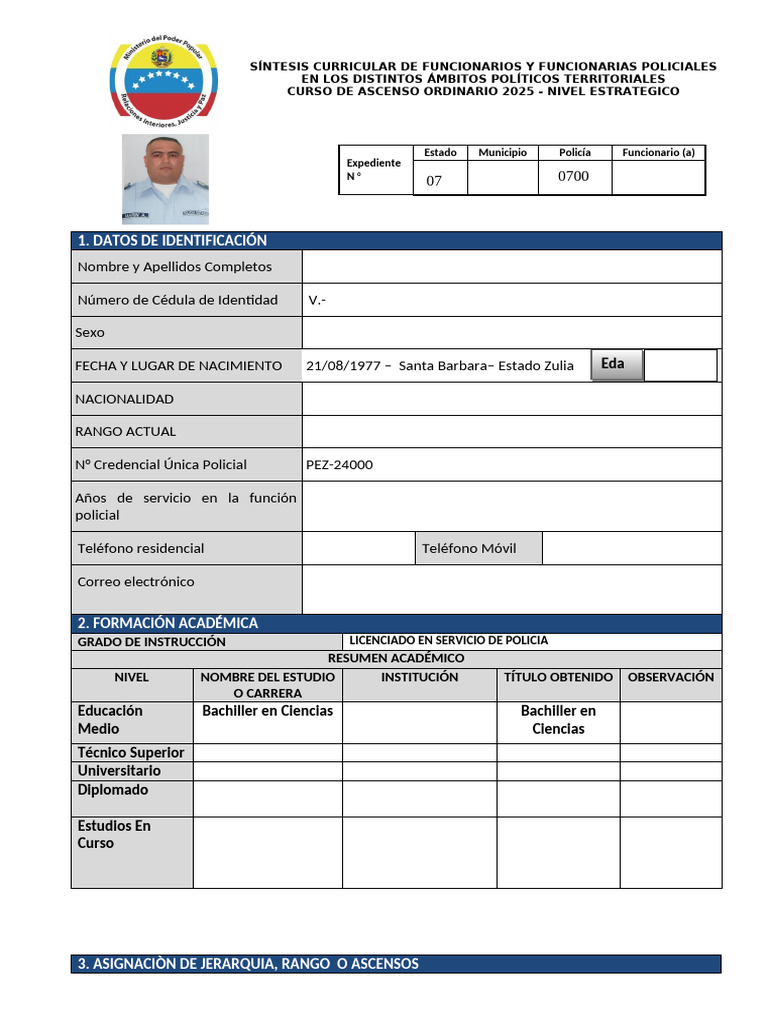 FORMATO RESUMEN CURRICULAR POLICIAL - 1