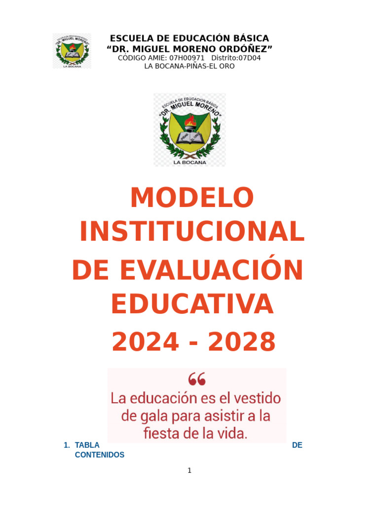 Modelo de Evaluación Educativa 2024-2028 | PDF | Evaluación | Enseñando