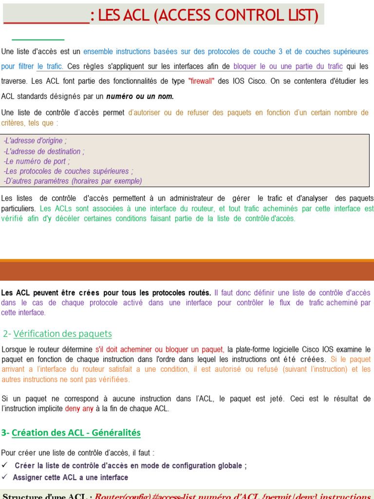 Comprendre les ACL Cisco | PDF | Adresse IP | Interface (Informatique)