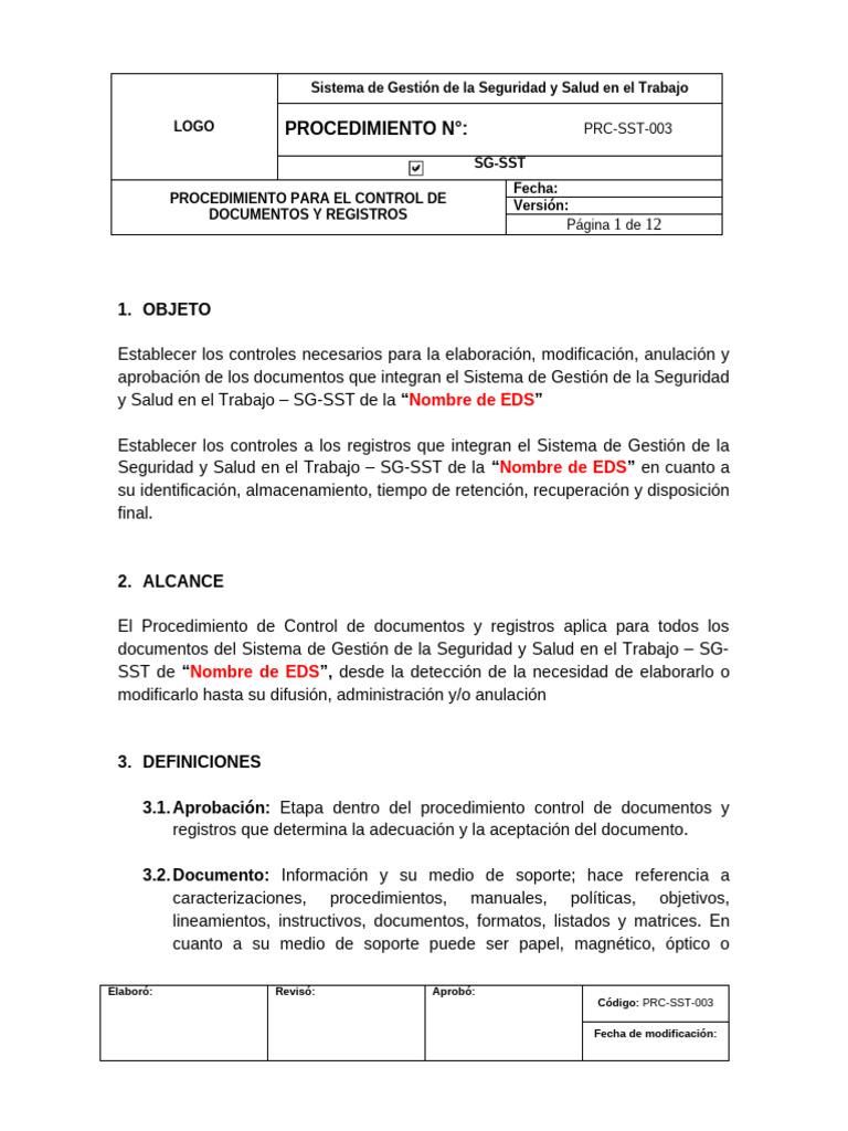 PROCEDIMIENTO-PARA-EL-CONTROL-DE-REGISTRO-Y-DOCUMENTO | PDF | Archivo ...