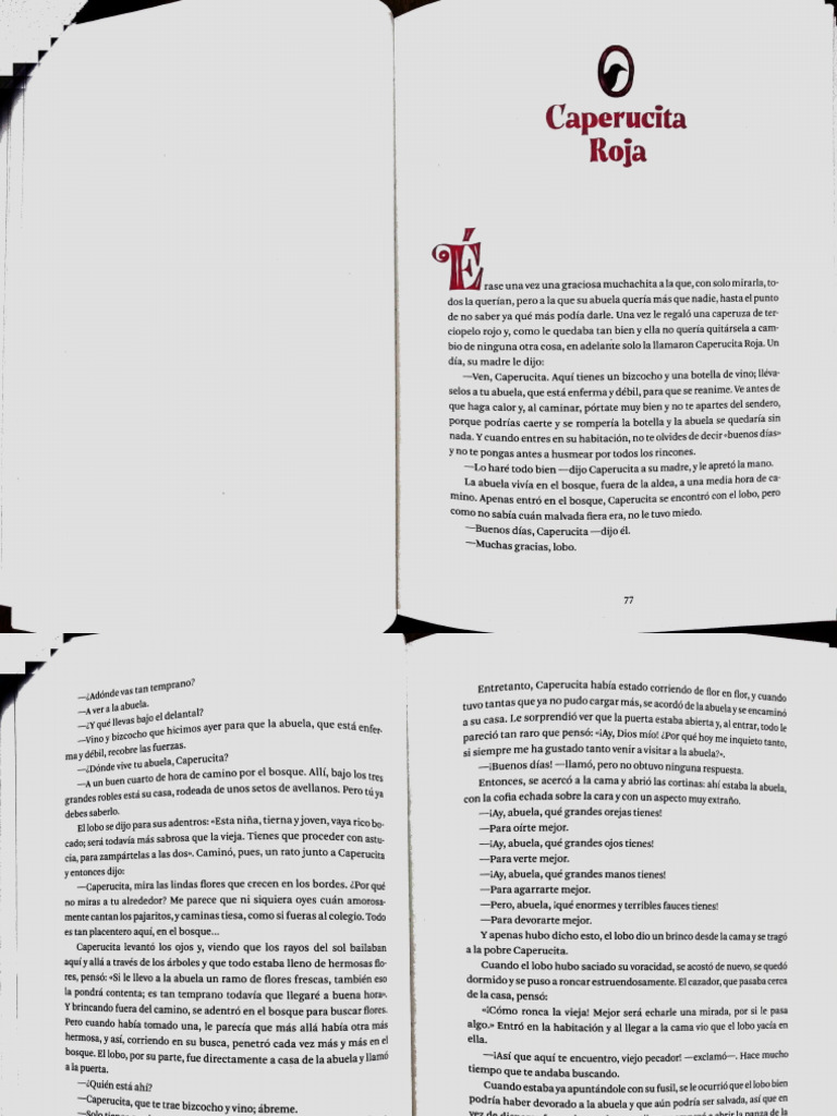 Caperucita roja ambas versiones pdf