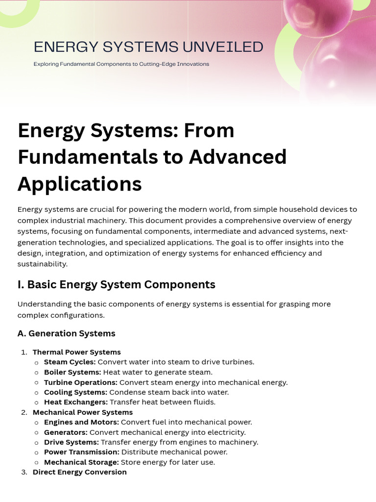 Energy Systems From Fundamentals To Advanced Applications | PDF ...