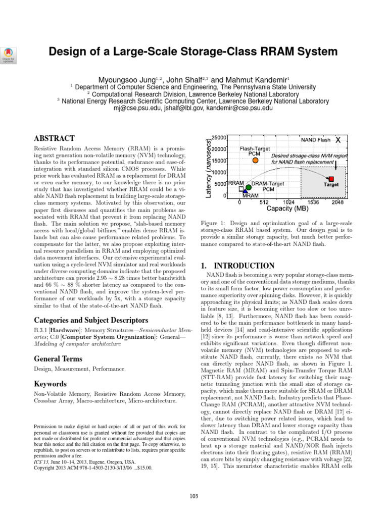Design of A Large-Scale Storage-Class RRAM System: Myoungsoo Jung, John ...