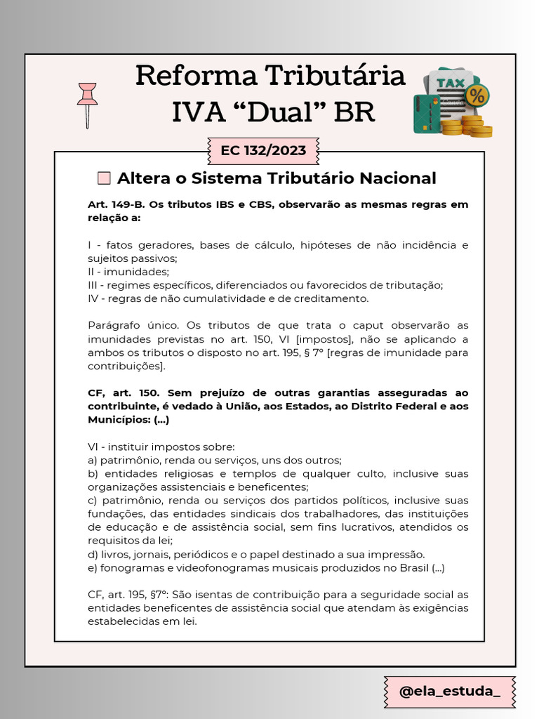 Reforma Tributária e IVA Dual: EC 132/2023 | PDF | Imposto sobre Valor ...
