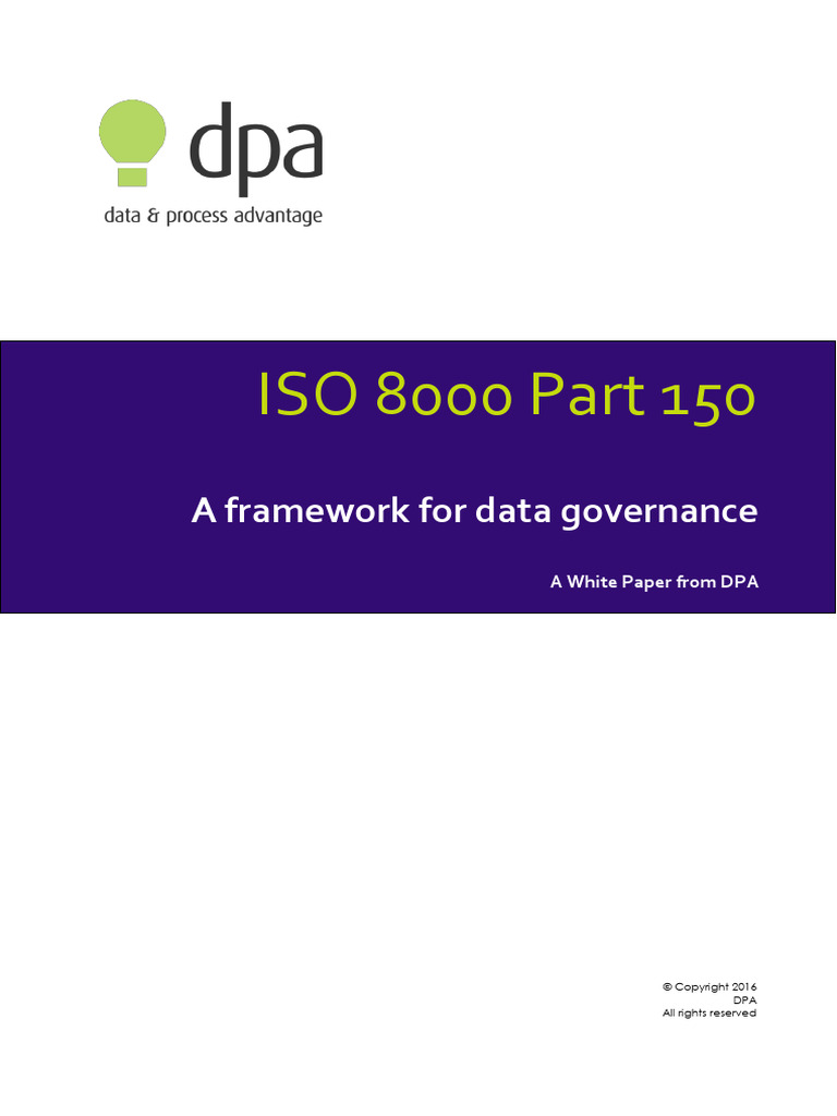 DPA-White-Paper-ISO-8000-Part-150-1-1 | PDF | Data Quality | Quality ...