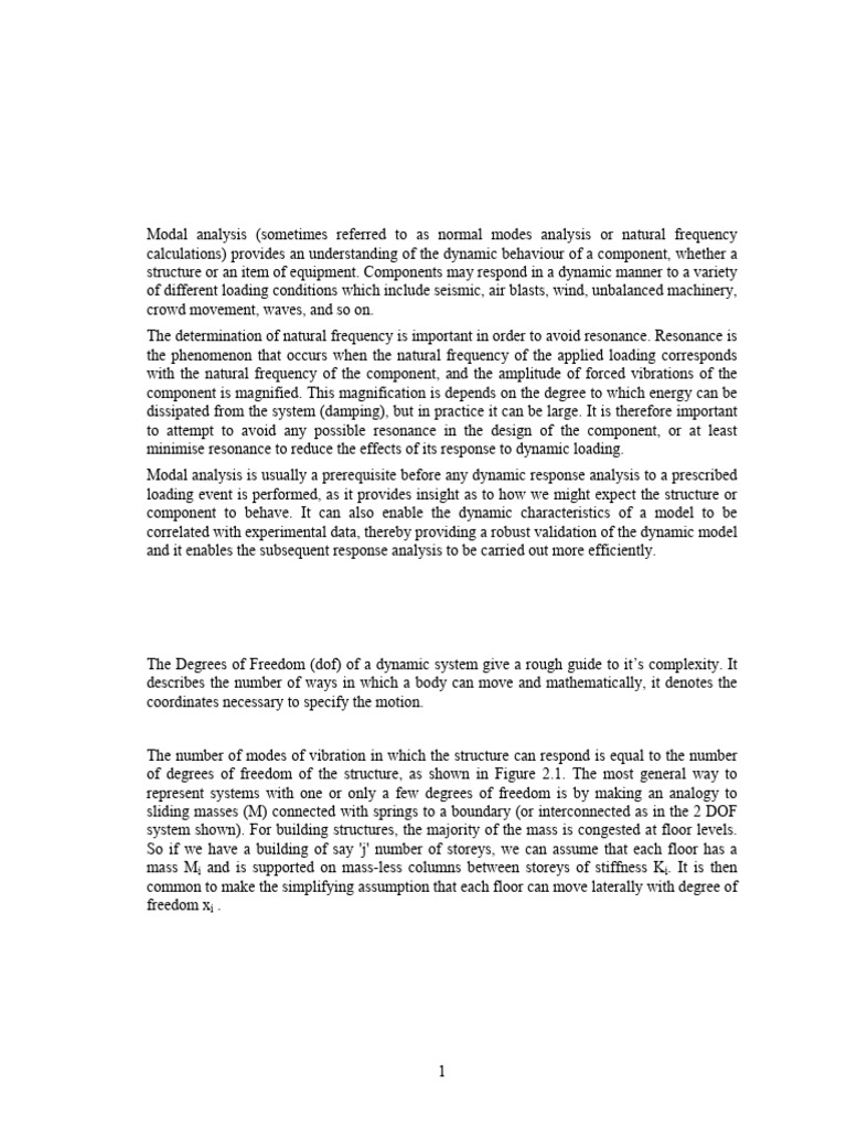Modal Analysis and Dynamic Systems | PDF | Damping | Resonance