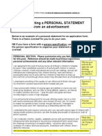 Microsoft Word - 1.14 Frame For Writing Personal Statement For A Job From An Advertisement