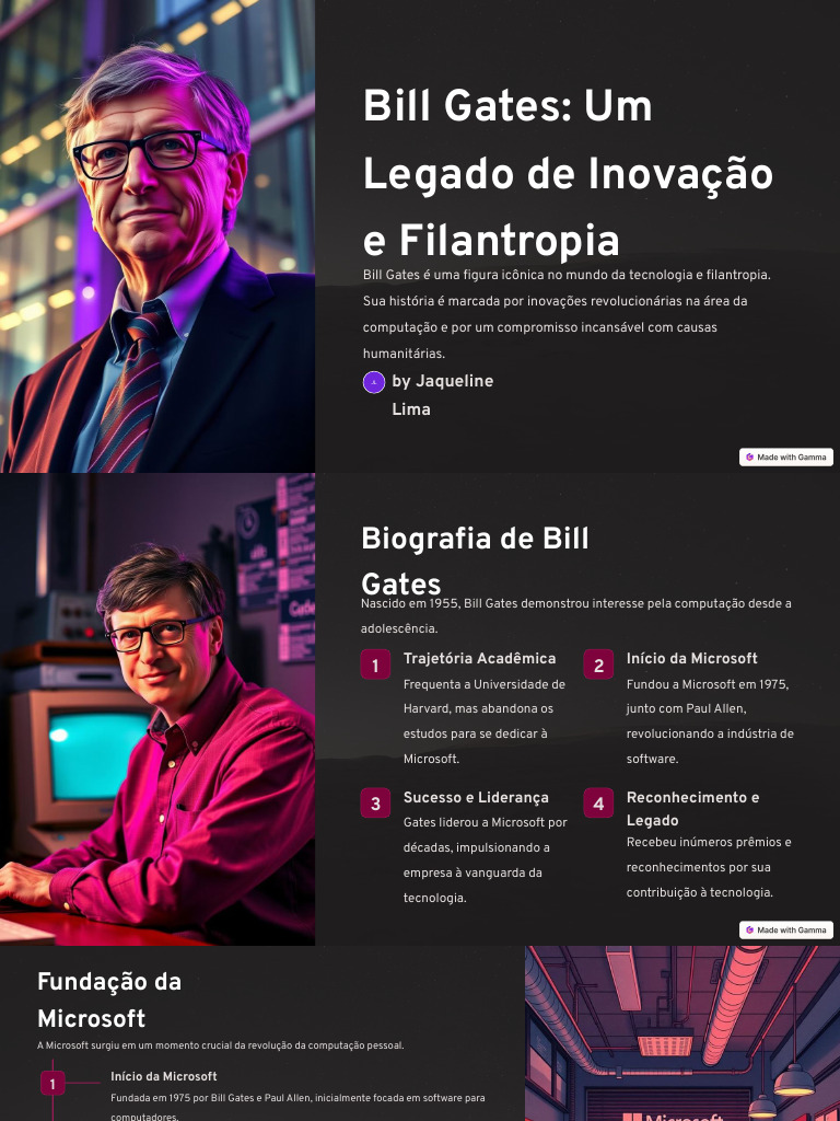 Legado de Inovação e Filantropia de Gates | PDF | Microsoft | PCs ...