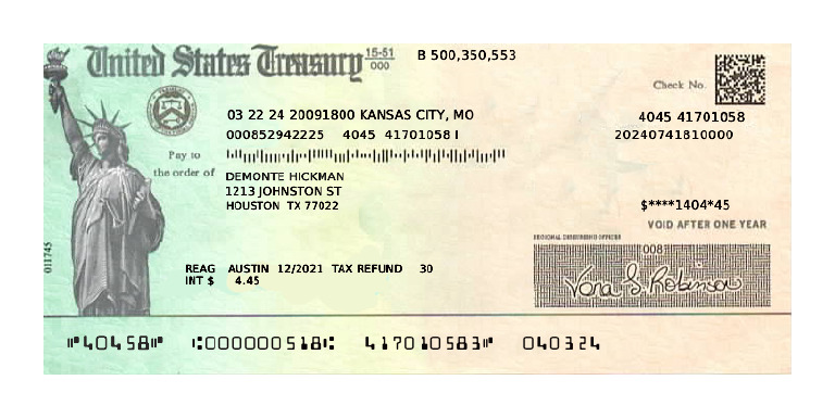 Treasury Check Template 3 3 5 PDF