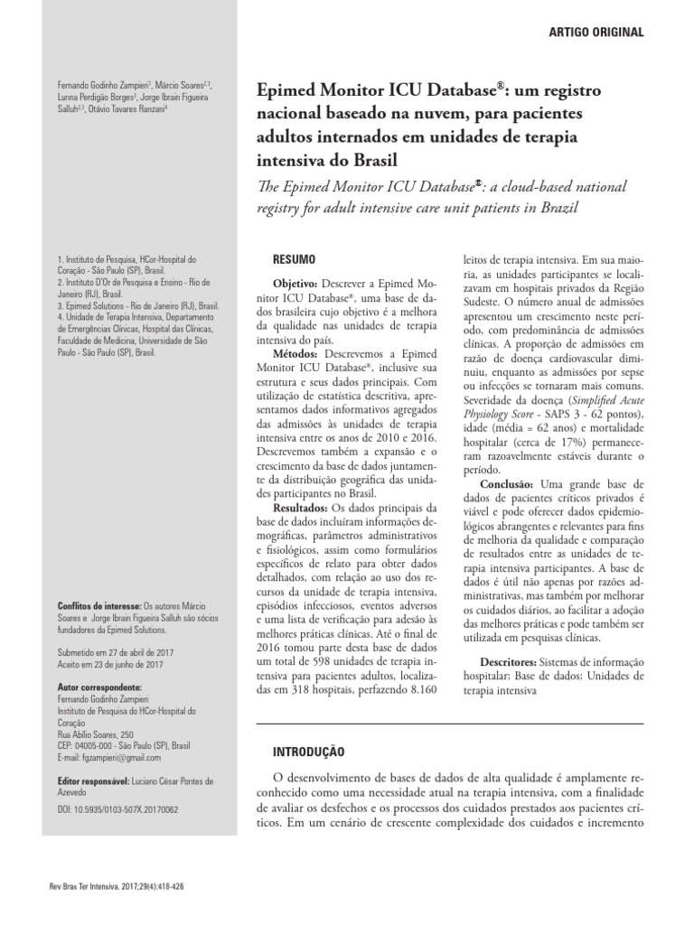 0103 507X Rbti 20170062 | PDF | Unidade de Tratamento Intensivo (UTI ...