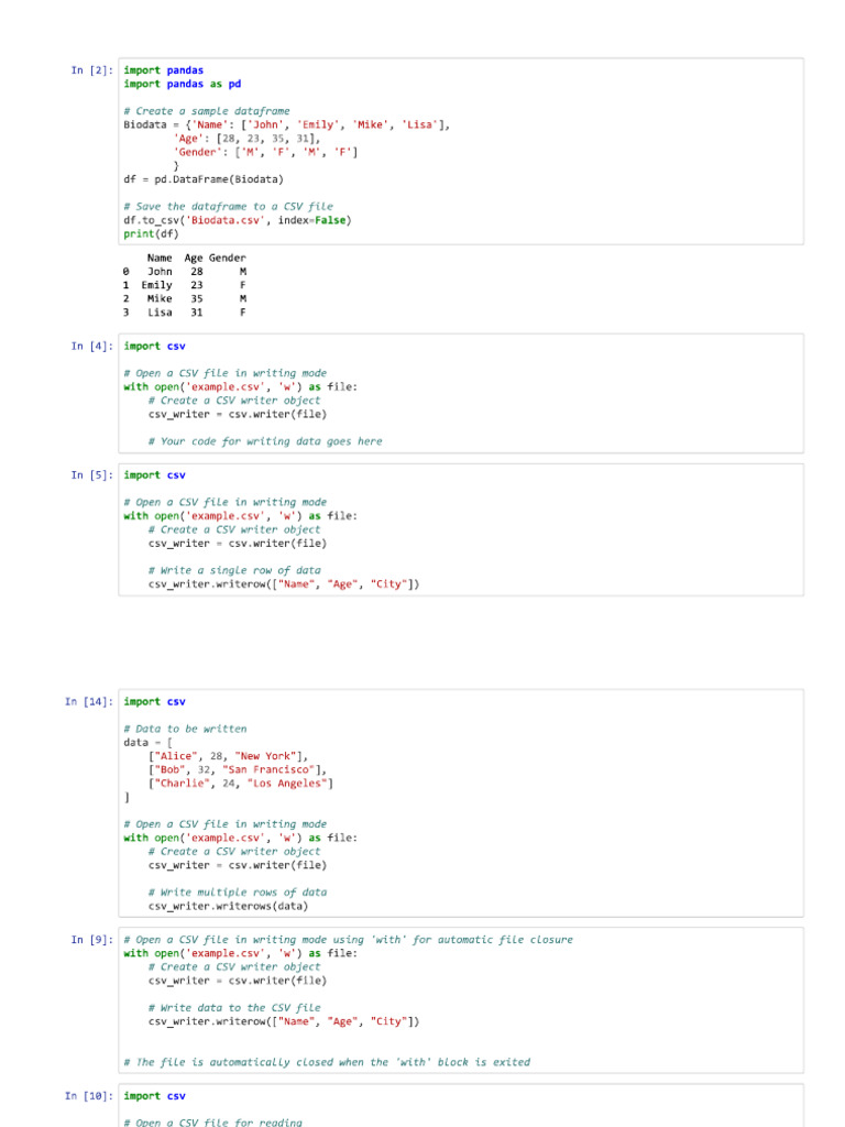 Creating CSV 1 | PDF