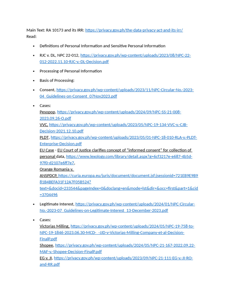 Overview of RA 10173 and Data Privacy | PDF