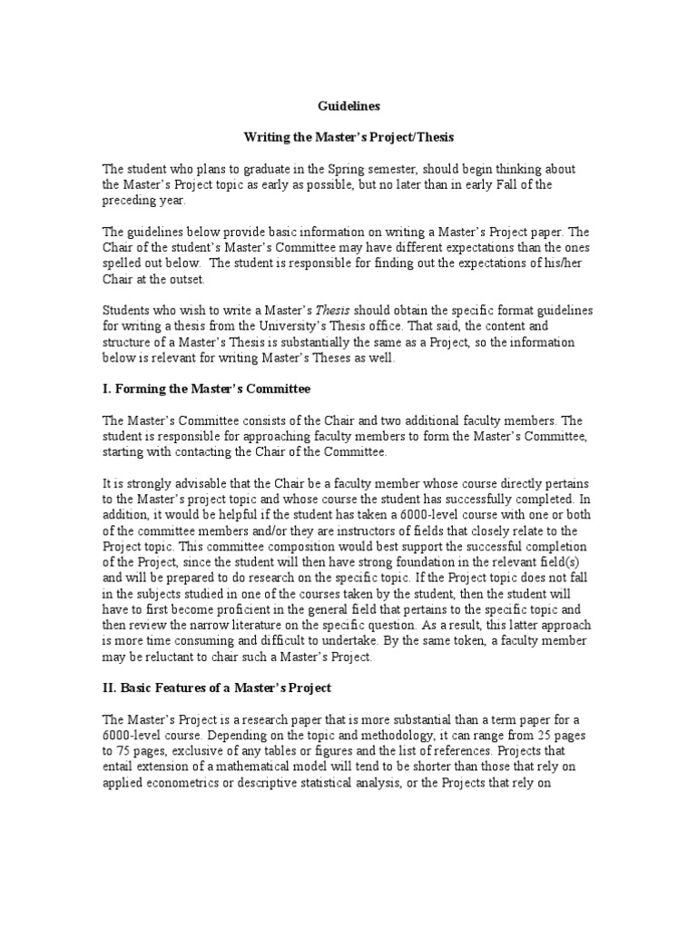 Master's Thesis Writing Guidelines | PDF | Thesis | Literature Review