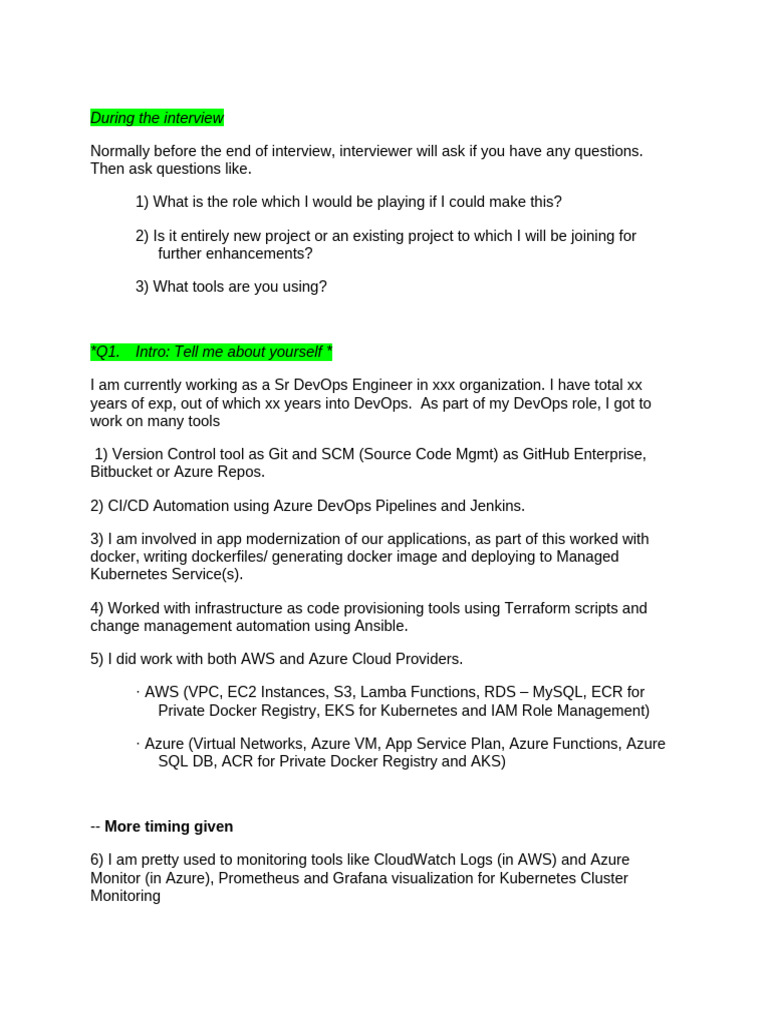 Essential Interview Questions for DevOps Roles | PDF | Software ...