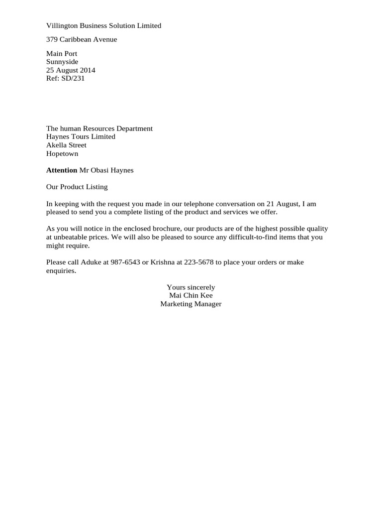 The Blocked Letter Format | PDF
