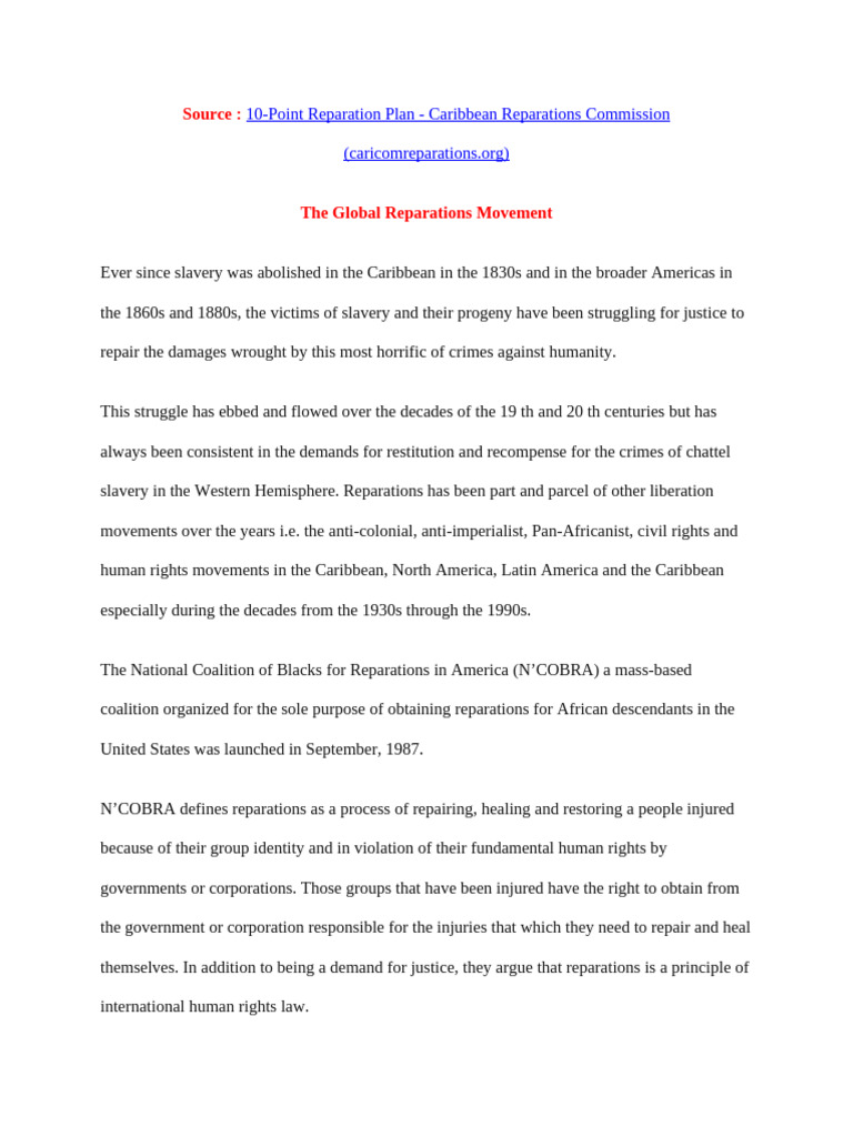 Reparations Notes | PDF