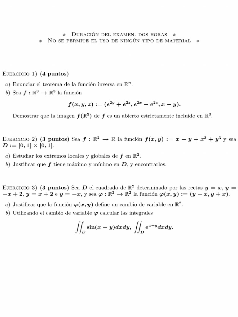 Ejercicios de Análisis Matemático en R² | PDF
