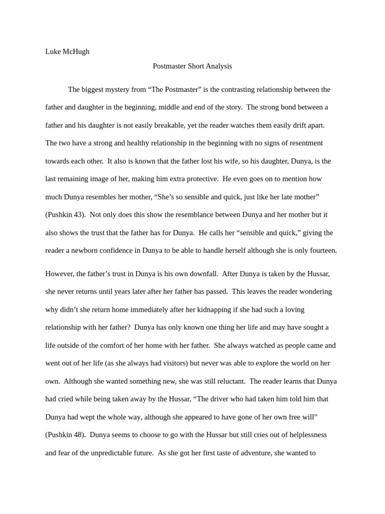 The Postmaster Short Analysis | PDF