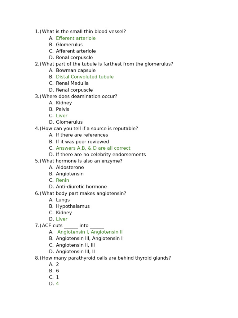 The Urinazry System and Friends Questions | PDF