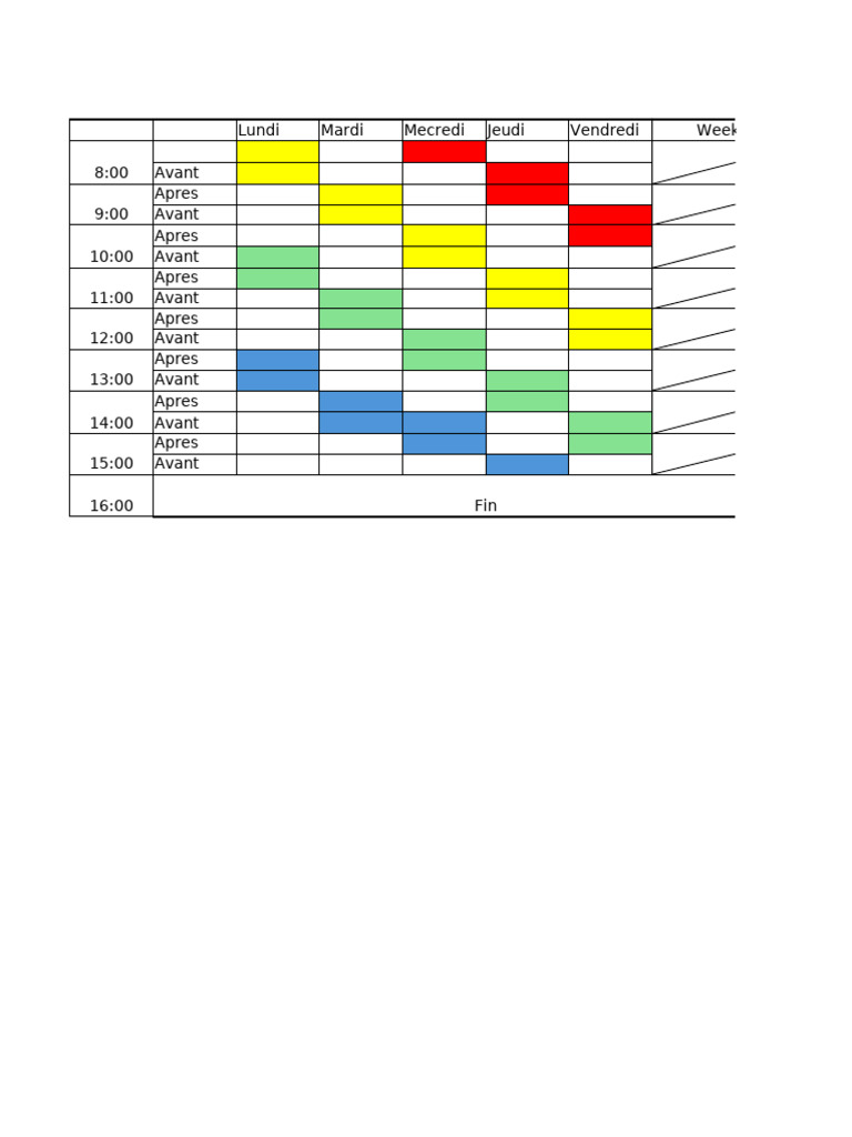 Weekly Schedule Overview | PDF