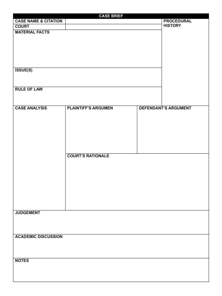 Case Brief Analysis and Summary | PDF