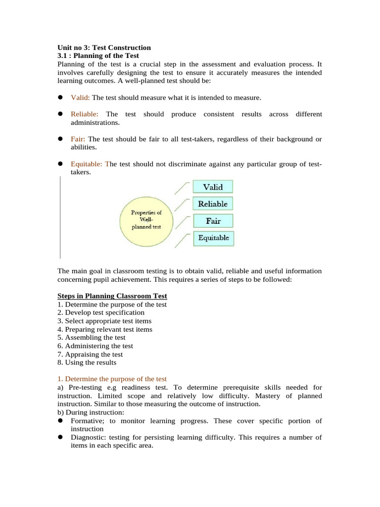 Effective Test Construction Strategies | PDF | Educational Assessment ...