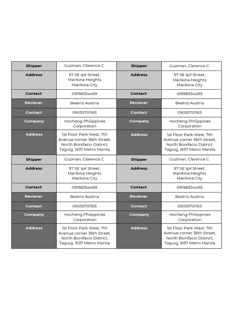 Shipment Easy Address | PDF