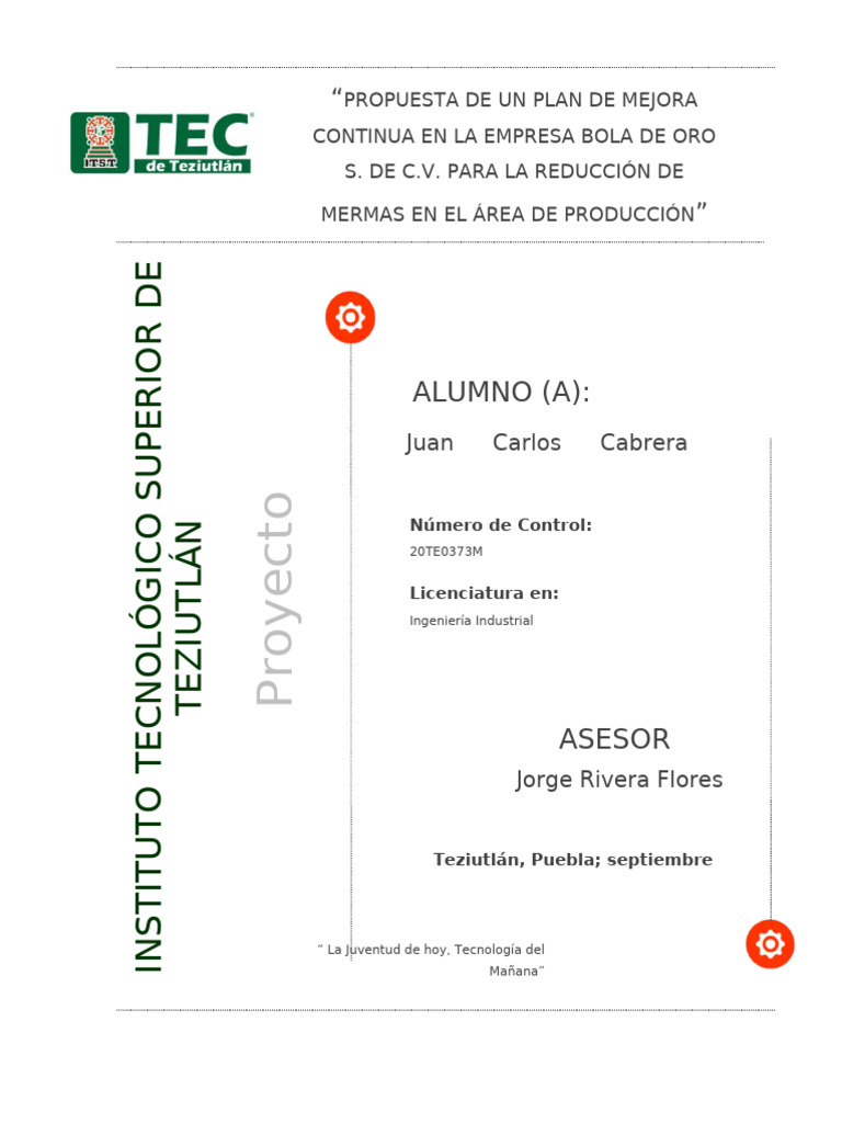 Propuesta de Mejora Continua | PDF | Calidad (comercial) | Lean ...