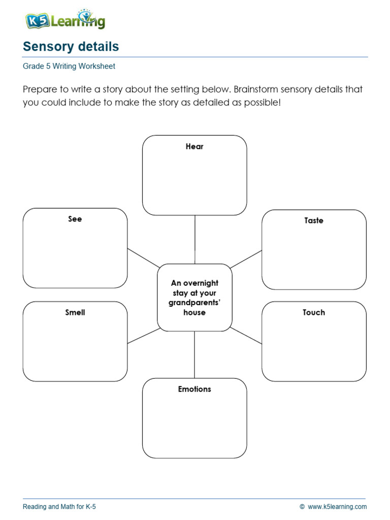 Sensory Details Writing Worksheet | PDF | Neuroscience | Nervous System