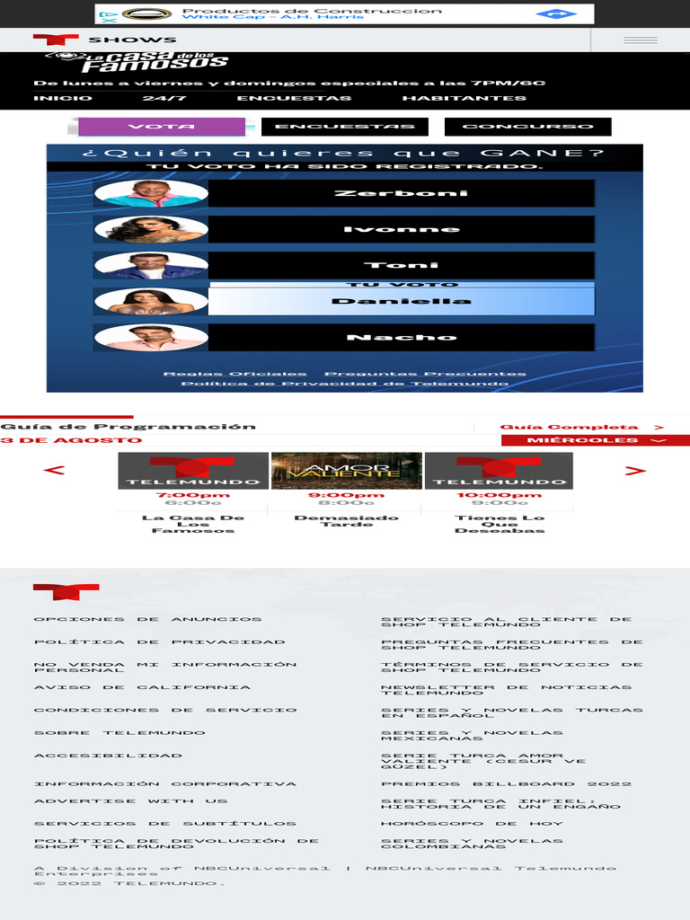 Guía de Programación Telemundo 2023 | PDF | Telemundo | Red de televisión