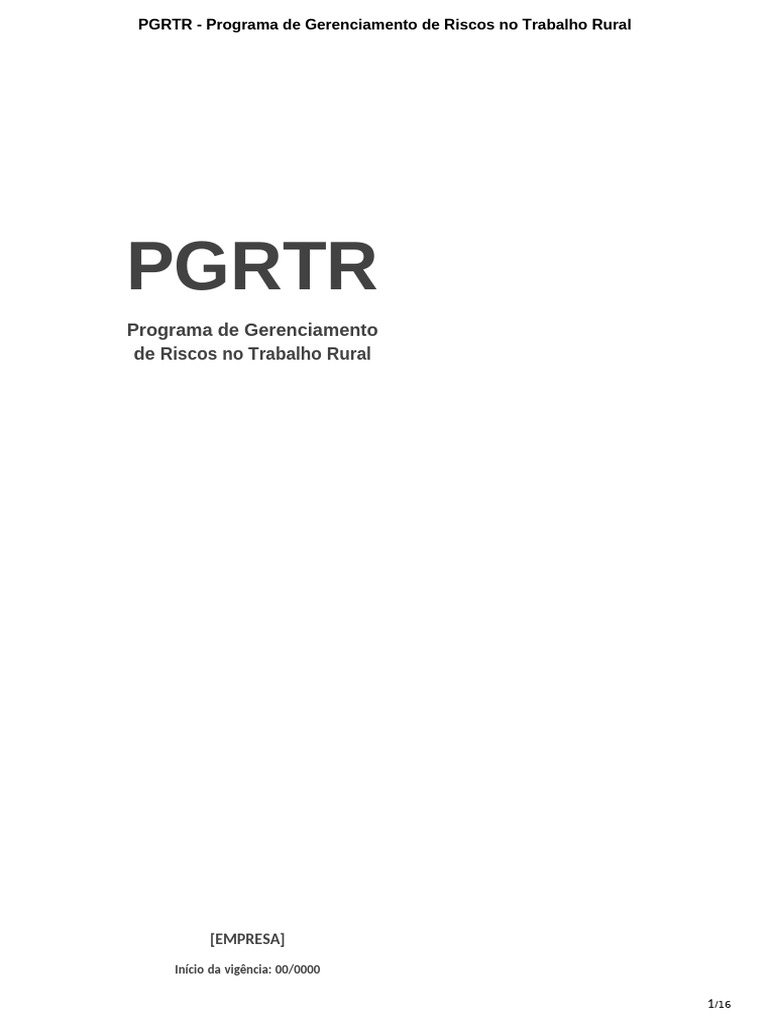 Gerenciamento de Riscos no Trabalho Rural | PDF | Risco | Desperdício