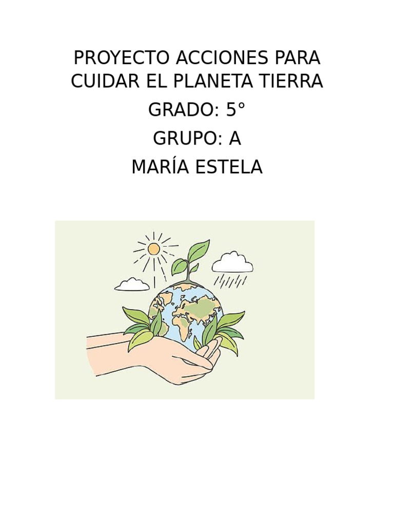 Acciones para Cuidar el Planeta Tierra | PDF