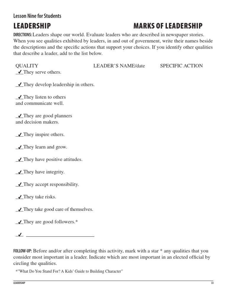 Evaluating Leadership Qualities in Students | PDF