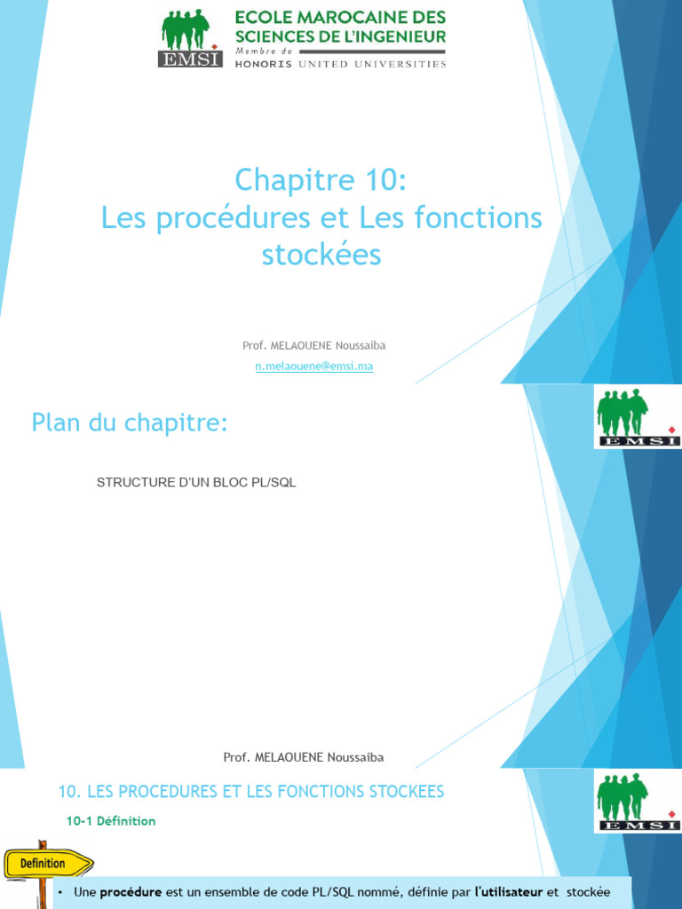 Procédures et Fonctions Stockées PL/SQL | PDF | PL/SQL | SQL